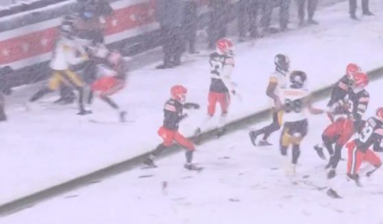 A scuffle during the Browns-Steelers NFL game.