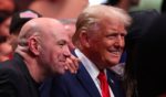 Dana White and President-elect Donald Trump pose for a photo during the UFC 309 event at Madison Square Garden on November 16, 2024 in New York City.