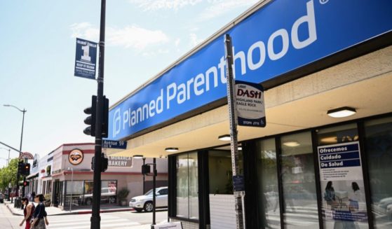 Planned Parenthood signage is displayed outside of a health care clinic in Los Angeles, California on May 16, 2023.