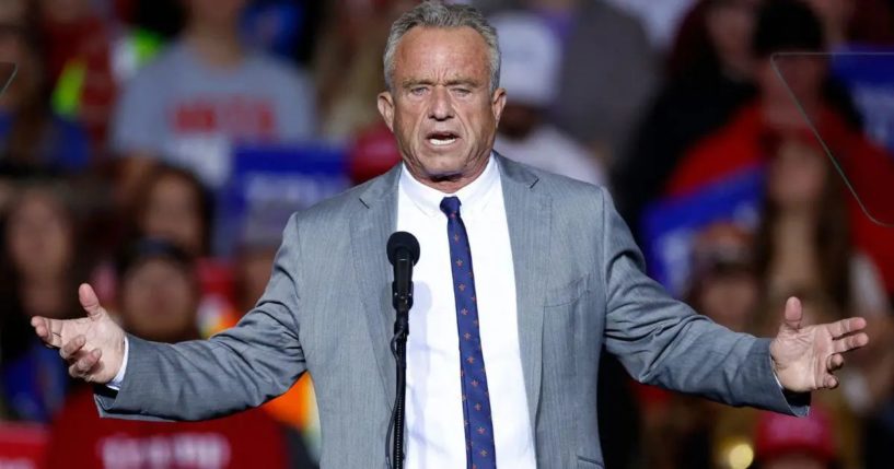 Robert F. Kennedy Jr. speaks at a campaign rally for former President Donald Trump in Milwaukee, Wisconsin, Friday.