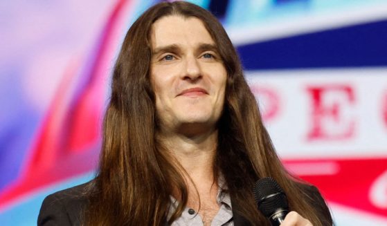 American conservative activist Scott Ryan Presler addresses the conservative Turning Point People's Convention in Detroit, Michigan, on June 16.