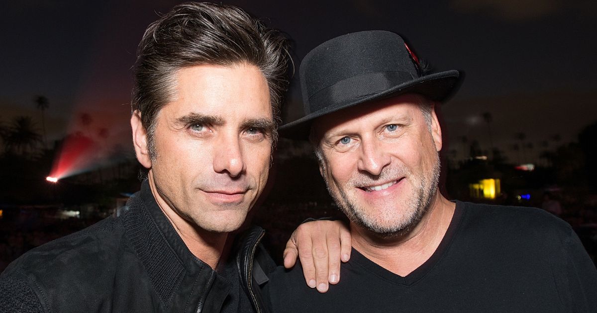 John Stamos, left, and Dave Coulier, right, attend Cinespia's screening of “Some Like It Hot” in Hollywood, California, on April 19, 2017.