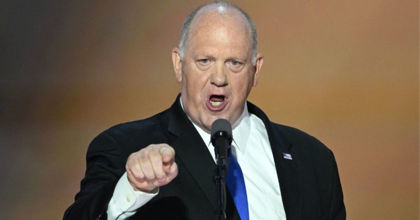 Former Acting Director of Immigration and Customs Enforcement Thomas Homan speaks during the third day of the 2024 Republican National Convention in Milwaukee, Wisconsin, on July 17.