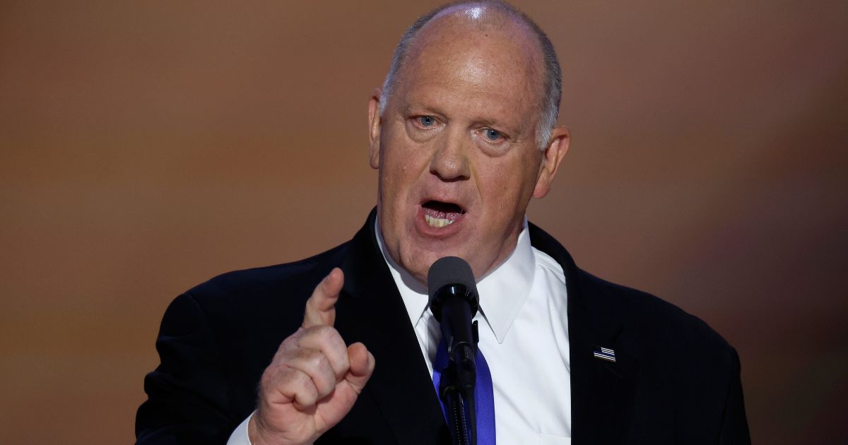 Former Acting Director of Immigration and Customs Enforcement Thomas Homan speaks on stage on the third day of the Republican National Convention in Milwaukee, Wisconsin, on July 17.