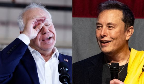 Vice presidential candidate and Minnesota Gov. Tim Walz, left, is catching some heat for another apparent verbal misstep while talking about Tesla and SpaceX CEO Elon Musk.