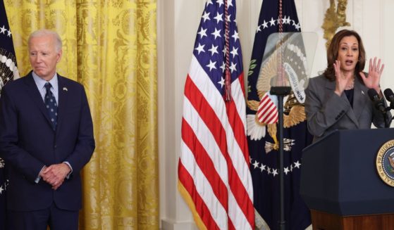 U.S. Vice President Kamala Harris, deliver remarks alongside President Joe Biden during an event in the East Room of the White House September 26, 2024 in Washington, DC.