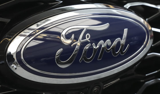 The Ford logo is pictured on a Ford Explorer in Pittsburgh, Pennsylvania, on Feb. 15.