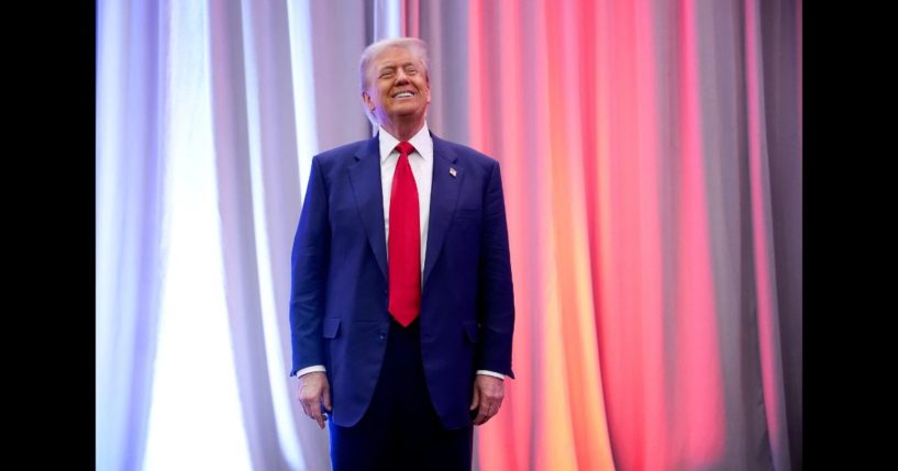 U.S. President-elect Donald Trump arrives at a House Republicans Conference meeting at the Hyatt Regency on Capitol Hill on November 13, 2024 in Washington, DC.