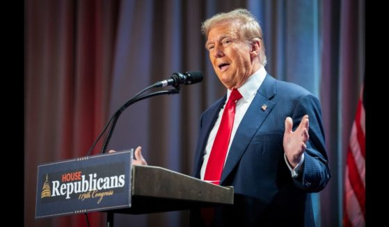 U.S. President-elect Donald Trump speaks at a House Republicans Conference meeting at the Hyatt Regency on Capitol Hill on November 13, 2024 in Washington, DC.