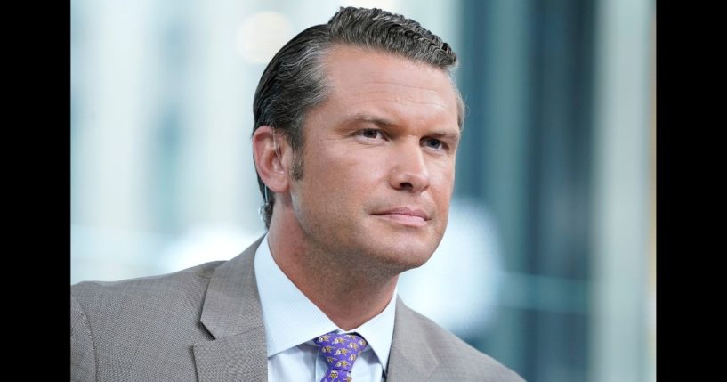 Fox anchor Pete Hegseth interviews entrepreneur and venture capitalist Peter Thiel during "FOX & Friends" at Fox News Channel Studios on August 9, 2019 in New York City.