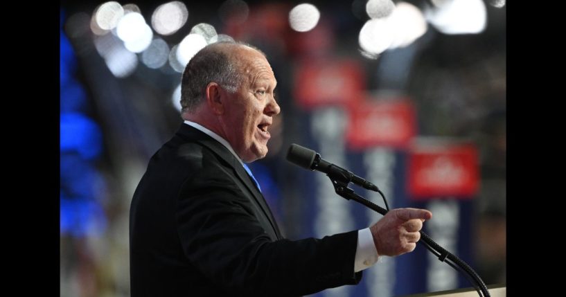 Former Acting Director of Immigration and Customs Enforcement Thomas Homan speaks on stage on the third day of the Republican National Convention at the Fiserv Forum on July 17, 2024 in Milwaukee, Wisconsin.