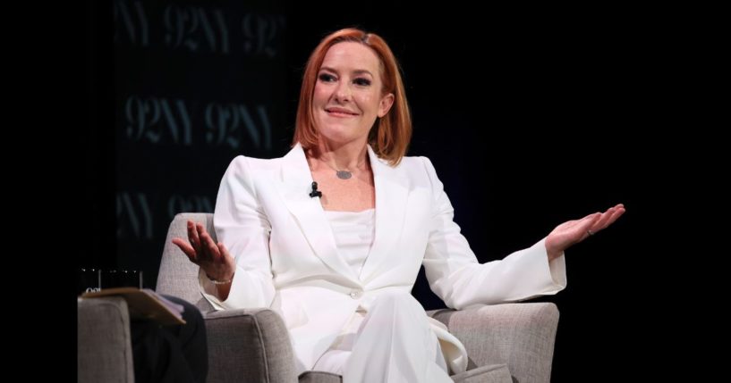 Jen Psaki speaks onstage during Jen Psaki in Conversation with Lawrence O’Donnell - Say More: Lessons from Work, the White House, and the World at 92NY on May 8, 2024 in New York City.