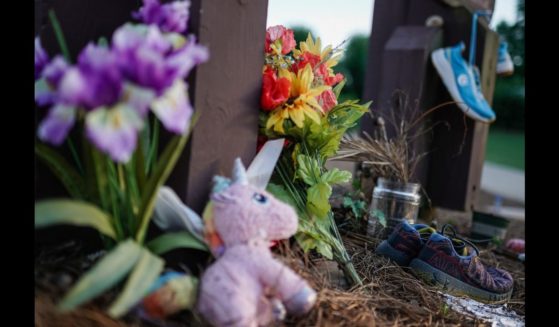 A memorial to Laken Riley at Lake Allyn Herrick on the campus of the University of Georgia on June 7, 2024, in Athens, Georgia. On February 22, 2024, Riley, a nursing student at Augusta University, was killed while she was jogging at the University of Georgia in Athens, Georgia. Her body was found in Oconee Forest Park near the lake. The suspect, José Antonio Ibarra, a 26-year-old Venezuelan, had reportedly entered the US illegally.