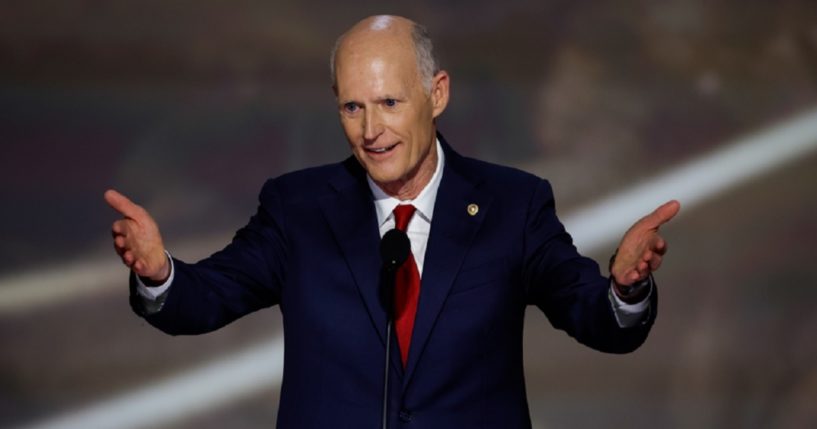 Florida Sen. Rick Scott speaks at the Republican National Convention on July 16.