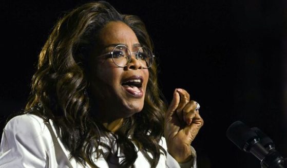 Oprah Winfrey arrives to speak during a campaign rally for Vice President Kamala Harris in Philadelphia, Pennsylvania, on Monday.