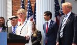 Pam Bondi, former Florida Attorney General, speaks during a press conference announcing a class action lawsuit against big tech companies at the Trump National Golf Club Bedminster on July 7, 2021 in Bedminster, New Jersey.