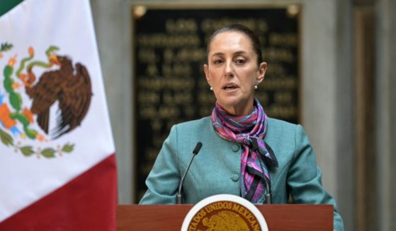 Mexican President Claudia Sheinbaum speaks during the High Level Summit between Mexican and US leaders and businessmen at the National Palace in Mexico City on October 15, 2024.