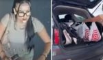 These YouTube screen shots show TikToker Marlena Velez, who is accused of shoplifting from a Target and videoing it herself.