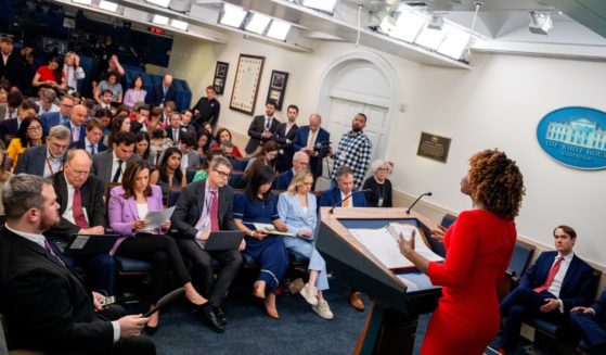 White House Press Secretary Karine Jean-Pierre speaks during a news conference in the Brady Press Briefing Room at the White House on April 9, 2024 in Washington, DC.