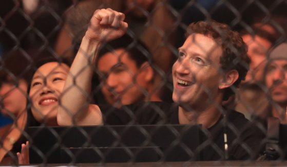 Mark Zuckerberg is seen at UFC 298 at Honda Center on February 17, 2024 in Anaheim, California.