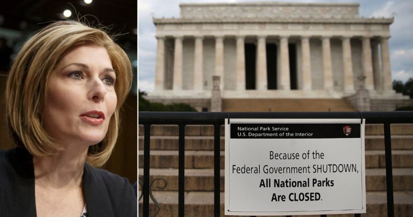 Former CBS reporter Sharyl Attkisson, left, seen in a 2015 photo, recalled in a Thursday social media post how the Obama administration "fabricated" situations like cordoning off public monuments so the news media would be able to take pictures and interview people about the 2013 government shutdown.