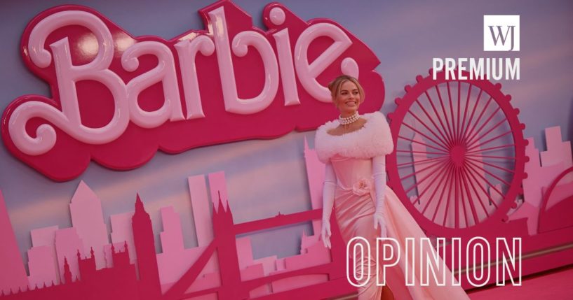 Australian actress Margot Robbie poses on the pink carpet upon arrival for the European premiere of "Barbie" in central London on July 12, 2023.