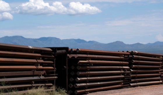 Border fence construction materials sits unused on the U.S.-Mexico border on August 22, 2024 south of Sierra Vista, Arizona.