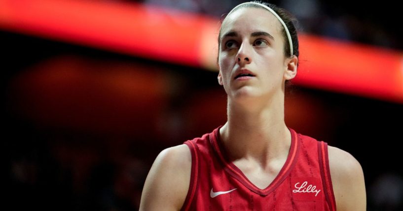 Caitlin Clark of the Indiana Fever looks on as she plays the Connecticut Sun during the first quarter of Game Two of the 2024 WNBA Playoffs first round in Uncasville, Connecticut, on Sept. 25.