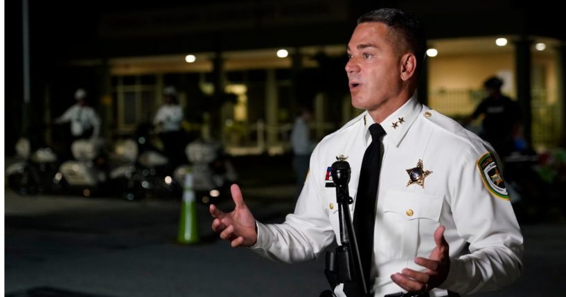 Hillsborough County, Florida., Sheriff Chad Chronister, seen speaking to the media in August 2021, has withdrawn his name from consideration to head the DEA.