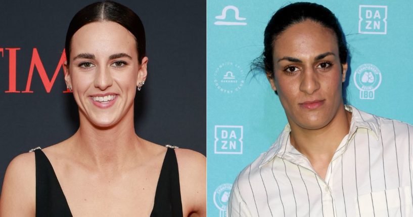 WNBA superstar Caitlin Clark, left, lost several AP votes for female athlete of the year to controversial boxer Imane Khelif, right.