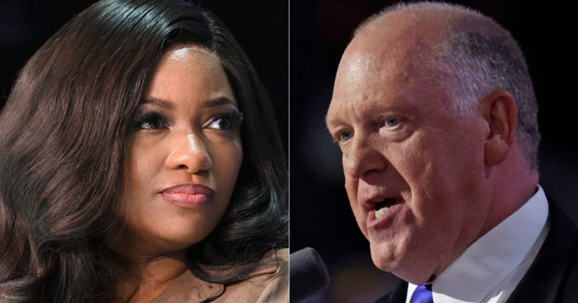 Rep. Jasmine Crockett, left, criticized President-elect Donald Trump's pick for border czar, Tom Homan, right. However, Homan responded, saying he didn't know who Crockett was, but he knows what he is doing.