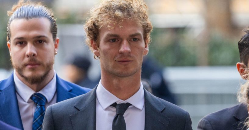 Daniel Penny arrives at the Manhattan Criminal Court in New York City as jurors continue deliberation on Thursday.