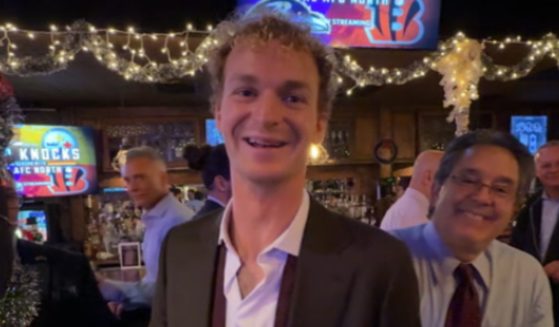 Daniel Penny was seen at Stone Street Tavern in Manhattan celebrating his acquittal after being found not guilty of criminally negligent homicide on Monday.