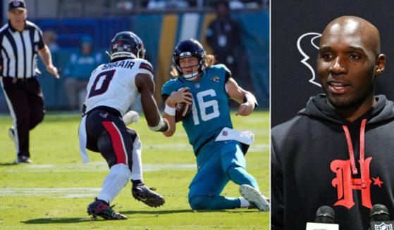 Houston Texans head coach DeMeco Ryans, right, pointed fingers at everyone but his own player for the dirty hit Sunday against Jacksonville Jaguars quarterback Trevor Lawrence by Texans linebacker Azeez Al-Shaair Lawrence was injured on the play and Al-Shaair was ejected from the game for the unecessary hit.