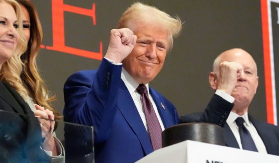 President-elect Donald Trump gestures after ringing the opening bell at the New York Stock Exchange in New York City on Thursday.