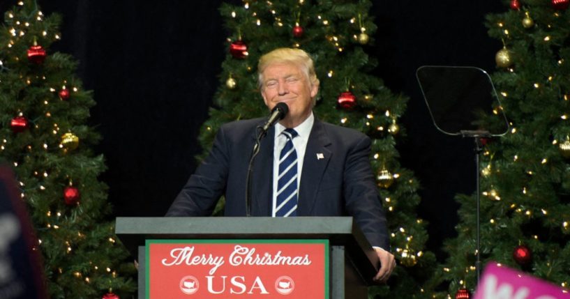 President-elect Donald Trump speaks at the USA Thank You Tour 2016 at the Wisconsin State Fair Exposition Center in West Allis, Wisconsin, on Dec. 13, 2016.