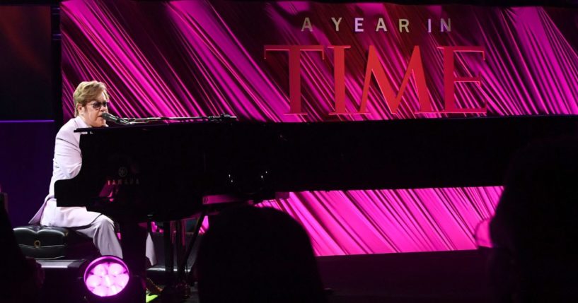 Elton John performs onstage during the 2024 A Year in TIME dinner in New York City on Dec. 11.