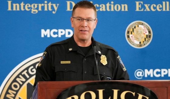 Montgomery County Department of Police Assistant Chief Nicholas Augustine speaks during a news conference on the arrest of FBI special agent Eduardo Valdivia in Gaithersburg, Maryland, on Tuesday.