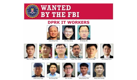 The FBI is offering rewards for the 14 North Korean technology workers.