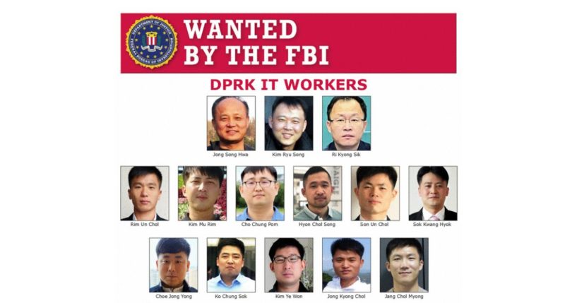 The FBI is offering rewards for the 14 North Korean technology workers.