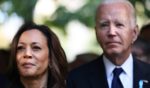 Vice President Kamala Harris, left, and President Joe Biden, right, attend the annual 9/11 Commemoration Ceremony at the National 9/11 Memorial and Museum in New York City on Sept. 11.