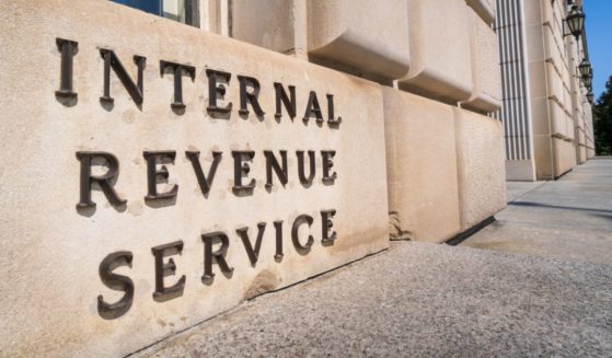 A sign marks the entrance to the U.S. Internal Revenue Service building in Washington, D.C., on Sept. 15.