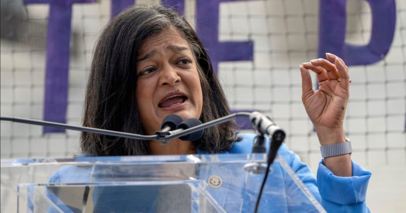 Democratic Rep. Pramila Jayapal of Washington, seen in a June photo, Drew plenty of harsh criticism for a remark she posted Monday in social media about "assault weapon" purchases.