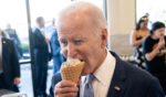 President Joe Biden stops for ice cream at Baskin Robbins in Portland, Oregon, on Oct. 15, 2022.