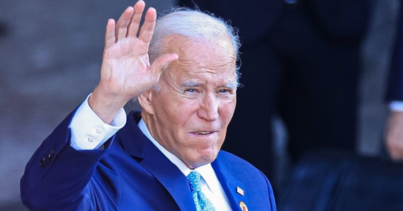 President Joe Biden waves as part of the G20 Summit 2024 in Rio de Janeiro, Brazil, on Nov. 18.