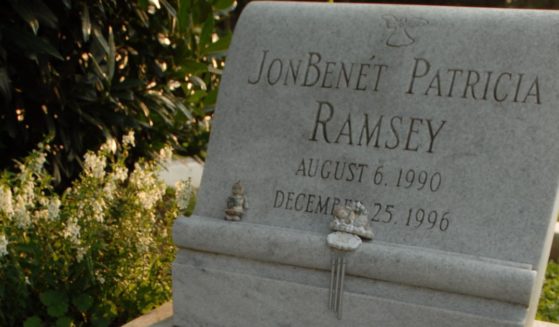 The grave of JonBenet Ramsey is pictured in Marietta, Georgia, on Aug. 16, 2006.