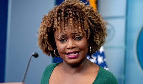 White House press secretary Karine Jean-Pierre speaks during a news conference in the Brady Press Briefing Room at the White House in Washington, D.C., on Nov. 21.