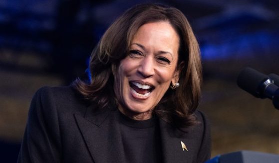 Vice President Kamala Harris, seen at an October campaign event, has developed a reputation for laughing harder than her audience at her own jokes.