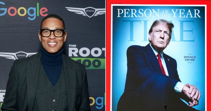 Former CNN host Don Lemon, left, ranted on his podcast about President-elect Donald Trump being named Time magazine's "Person of the Year."