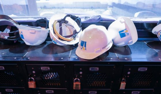 Hard hats are placed on lockers Pacific Gas and Electric's Diablo Canyon Power Plant in Avila Beach, California, on June 26, 2023.